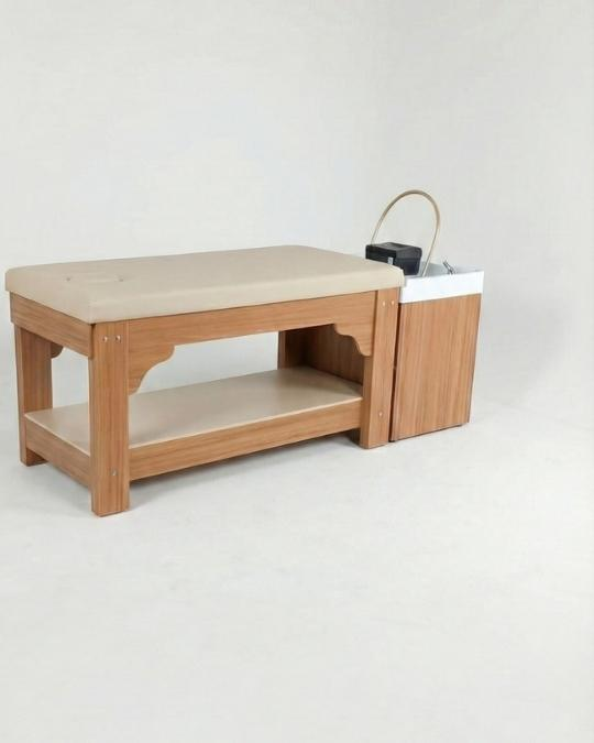 Doğal Ahşap Gövdeli Head Spa Yatağı