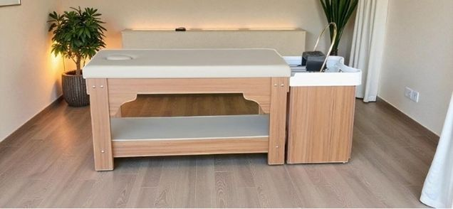 Doğal Ahşap Gövdeli Head Spa Yatağı