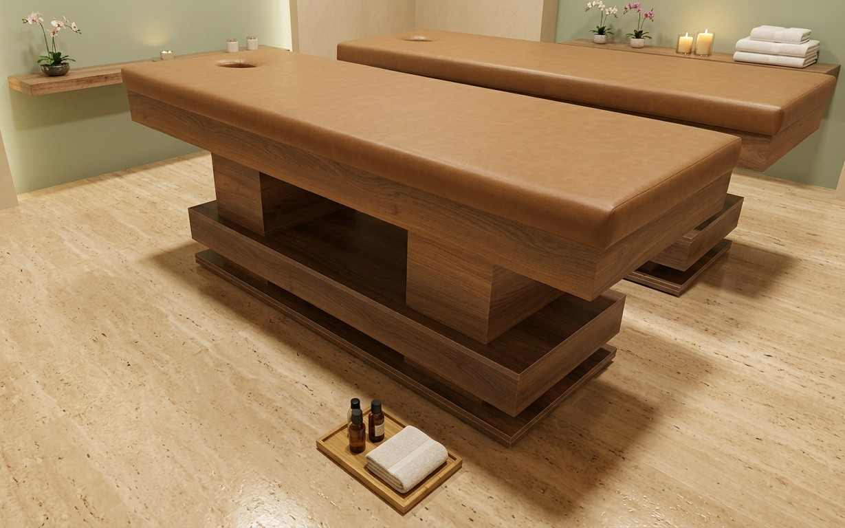 Katmanlı Tabanlı Lüks Blok Ayaklı Masaj Yatağı Spa Sedyesi