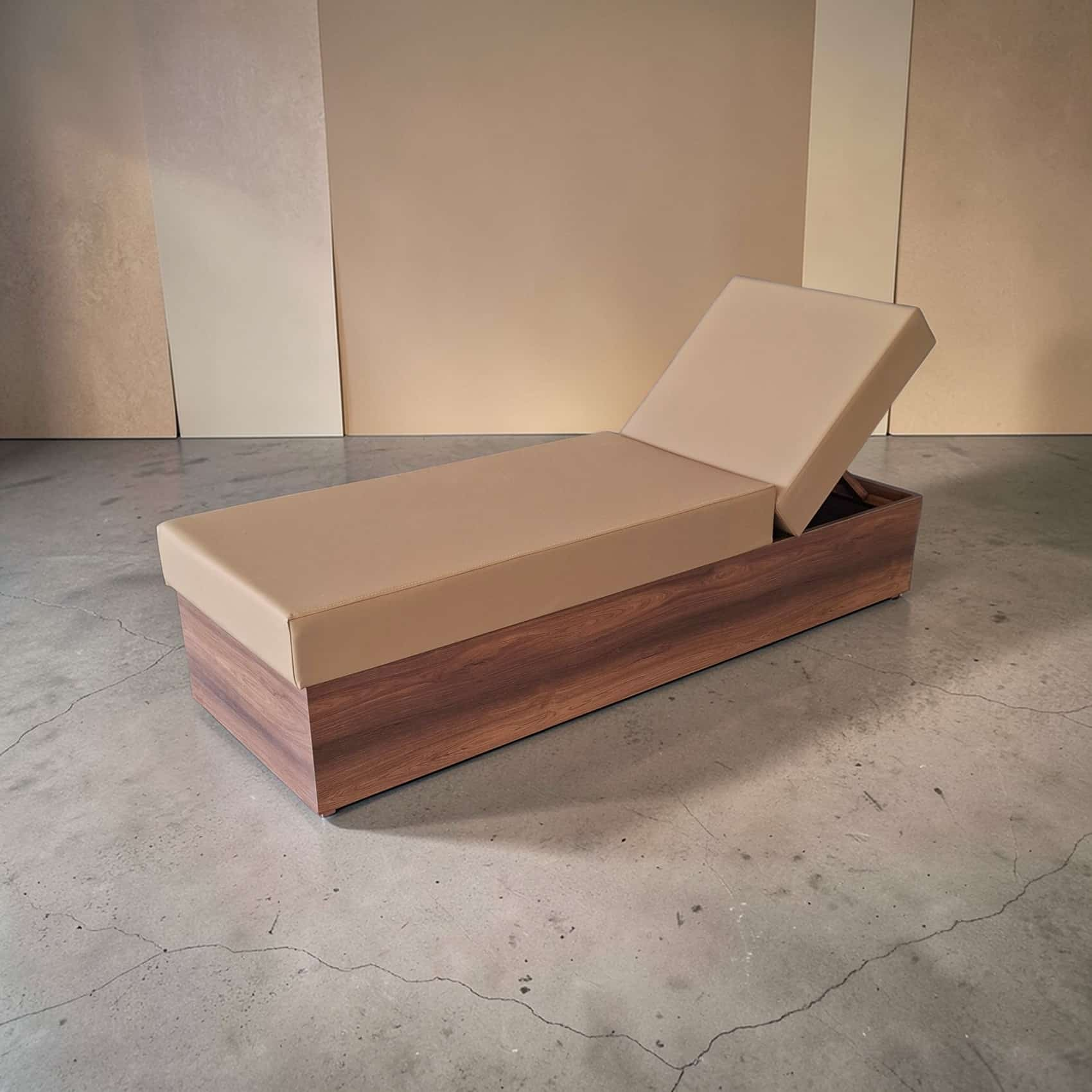 Ergonomik Ahşap Dokulu SPA Dinlenme Yatağı